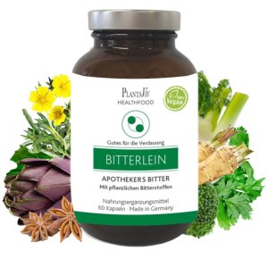 Bitterlein: Bitterstoff Kapseln Natürliche Kraft der Bitterstoffe für das wohlbefinden 30 Tage Versorgung  Inhalt: 60 Kapseln | Füllmenge: 31,11 g.